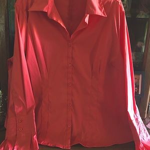 Coral blouse L/S button front Sz 18W